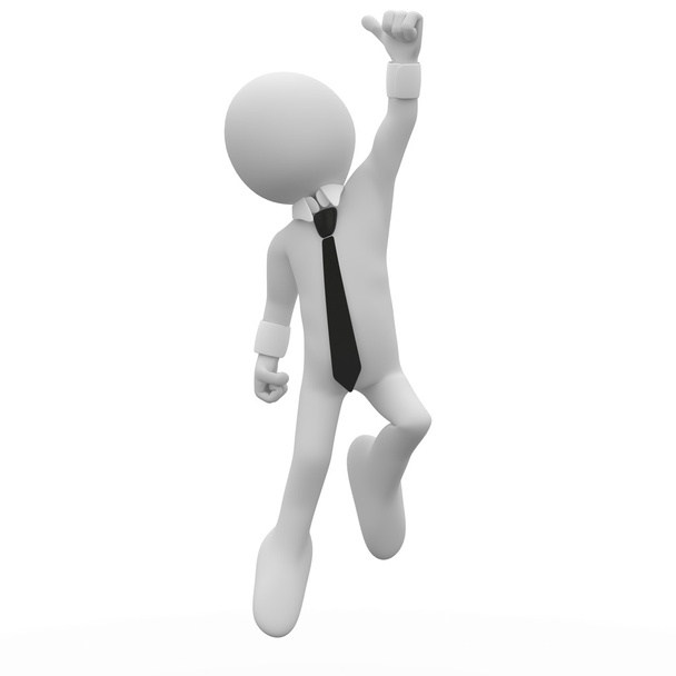 Businessman jumping for joy, with the thumb up - Photo, Image