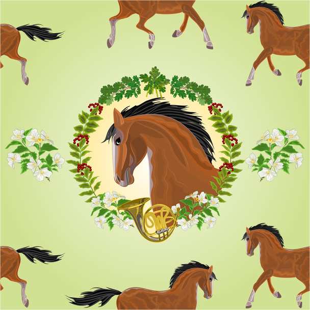 Tekstura szef brązowy koń ogier wektor - Wektor, obraz