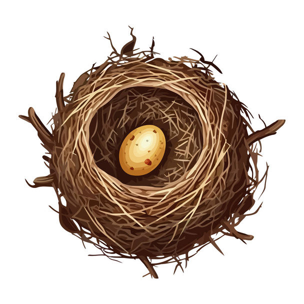 New life hatching in animal nest isolated - Vector, Image