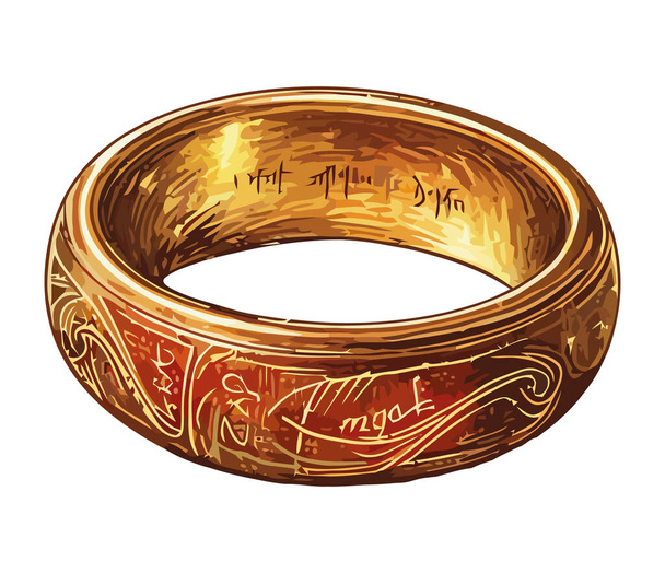 Lesklé zlaté šperky symbolizují lásku izolované - Vektor, obrázek