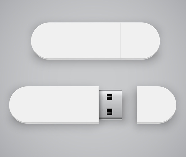White flash drive - Вектор, зображення