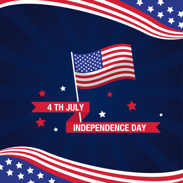 United States independence day flag - Vector, Image