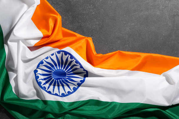 National flag of India on dark background - Foto, imagen