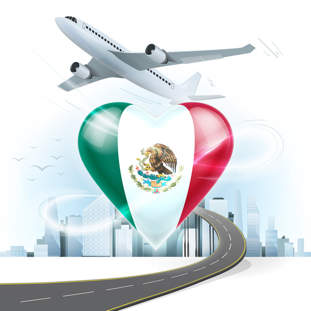 Travel concept with Mexico flag - Vector, Image