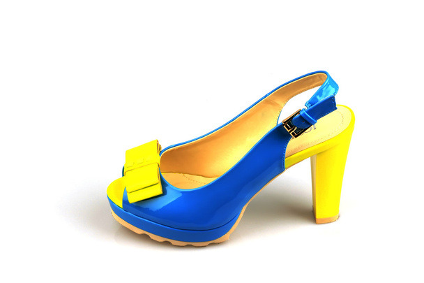 beautiful Women's high-heeled color sandals  - Fotoğraf, Görsel