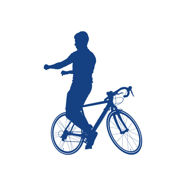 silhouette of a cyclist - Vector, Image