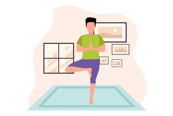 Yoga Flat Design Illustration - Vektori, kuva