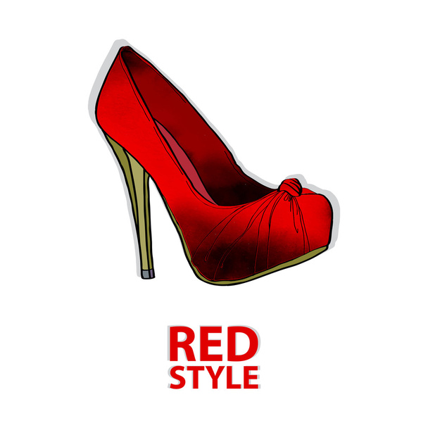 scarlet shoe - Vector, Image