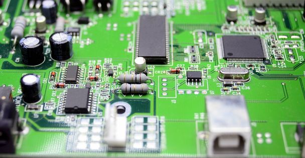 Printed circuit board with radio parts - Φωτογραφία, εικόνα