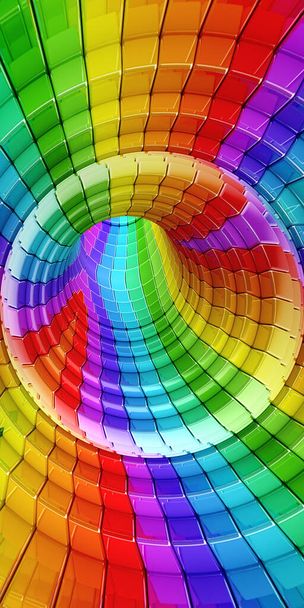 Rainbow colors technology background 3d rendering vertical - Foto, afbeelding