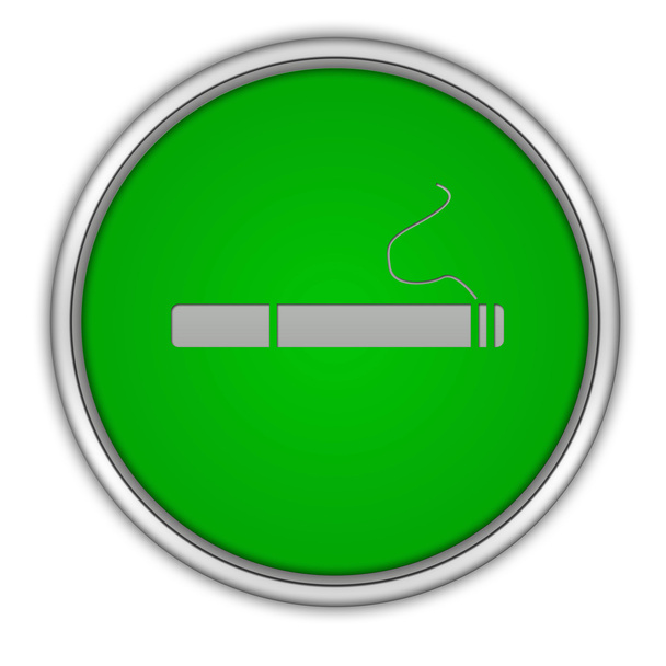 Kulatá ikona cigaret na bílém pozadí - Fotografie, Obrázek