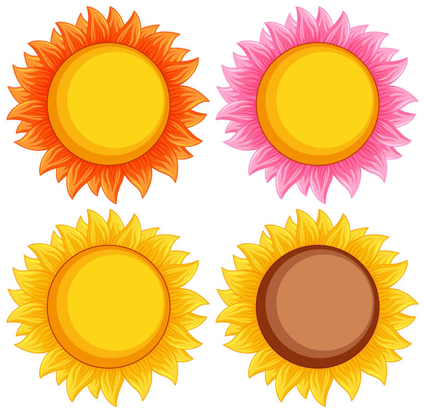 Мультфільм квітка соняшнику ізольовані ілюстрації
 - Вектор, зображення