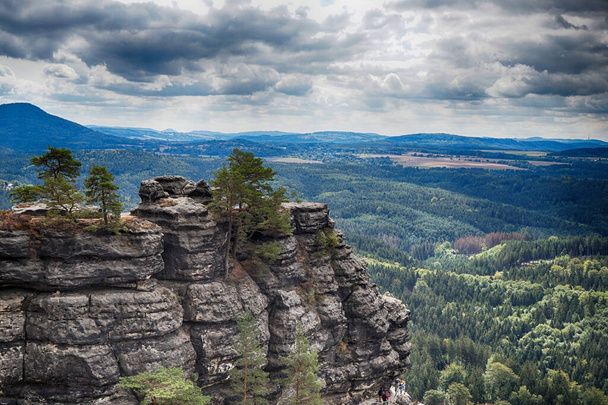 Wald in der Nähe der Pravcicka brana Touristenort als schöne Landschaft           - Foto, Bild