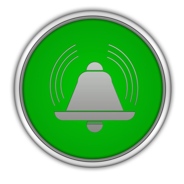 icono circular de alarma sobre fondo blanco
 - Foto, imagen