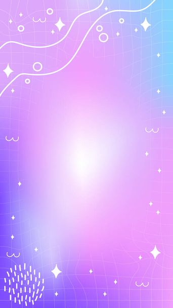Kosmická galaxie fialové rozmazané ok gradient abstraktní Storis šablony pozadí s kopírovat prostor a ručně kreslené abstraktní Y2K čáry a vln prvků Ideální pro použití na sociálních médiích, tento banner je určitě - Vektor, obrázek