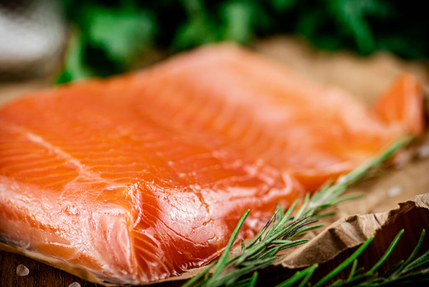 Pickled salmon fillet. Macro background. High quality photo - Fotó, kép