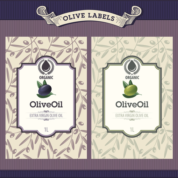 sada štítků: olivový olej - Vektor, obrázek