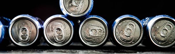 Fresh beer in cans. Concept shot. - Фото, изображение