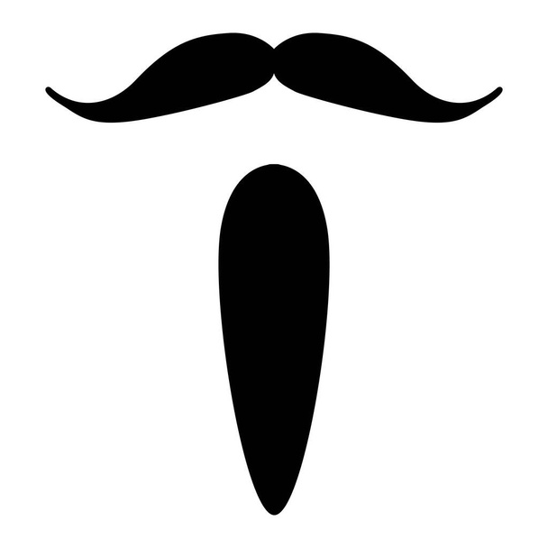 Napoleão III estilo barba imperial homens ilustração bigode cabelo facial. Vector preto masculino Moda modelo conjunto coleção barbeiro plana. Penteado elegante contorno isolado no fundo branco. - Vetor, Imagem
