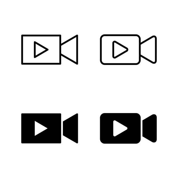 Video icons vector. video camera sign and symbol. movie sign. cinema - Vector, Image
