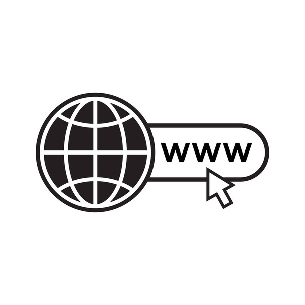 Нажмите вектор иконки веб. Концепция интернет-символа www - Вектор,изображение