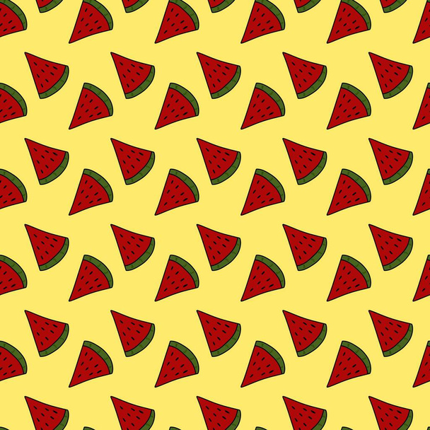 seamless pattern of watermelon fruit cartoon - Фото, зображення