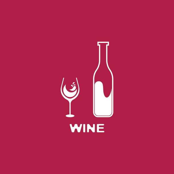 Wine icon and symbol vector template - Vettoriali, immagini