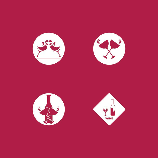 Wine icon and symbol vector template - Vector, imagen