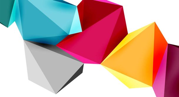 Элементы конструкции трехмерного треугольника с низким поли - Вектор,изображение