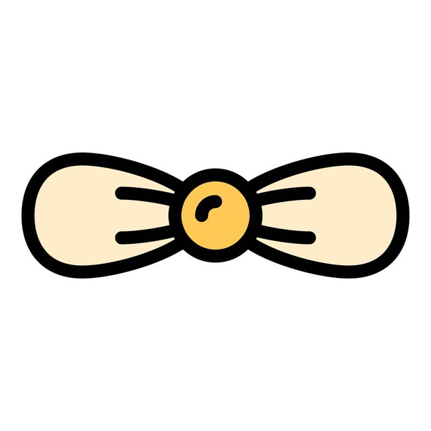 Bow tie icon. Outline Bow tie vector icon for web design isolated on white background color flat - Vector, imagen