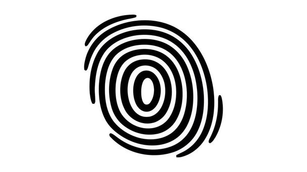 Impresión de dedo, bloqueo de huellas dactilares, icono de vector de logotipo de seguridad ecure, ilustración aislada sobre fondo blanco. - Vector, imagen