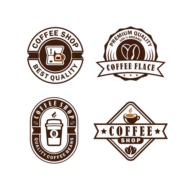 Café loja retro logotipo conjunto modelo de coleta - Vetor, Imagem