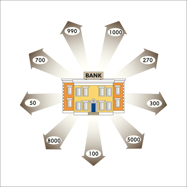 Bankleningen als een cash flow - Vector, afbeelding