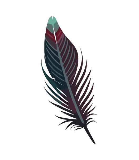 Silhouette d'oiseau volant plume décoration icône isolée - Vecteur, image