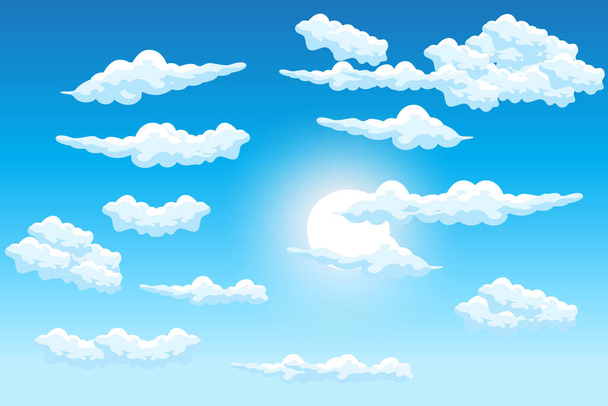 Cloud Background Design, Sky Landscape Illustration, Decoration Vector, Banners And Posters - Vettoriali, immagini