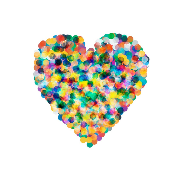 heart shaped confetti falling down - Vektor, Bild
