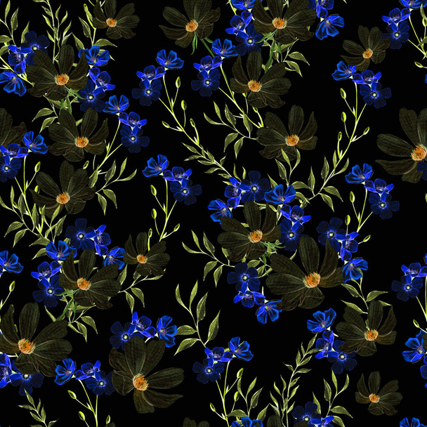 Watercolor seamless pattern with - Φωτογραφία, εικόνα
