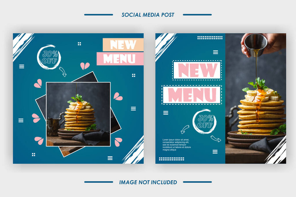 Sweet cake food menu social media banner post template - Vetor, Imagem
