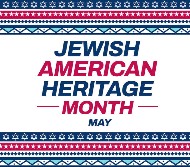 Joods Amerikaans Erfgoed Maand Traditioneel design in vintage kleuren en typografie. Mei is een maand van Joods Amerikaans erfgoed, decor ontwerp - Foto, afbeelding