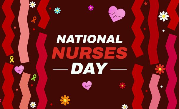 Narodowy Dzień Pielęgniarek tapeta z typografią w centrum i kolorowy design na stronie. Dzień pielęgniarek w tle - Zdjęcie, obraz