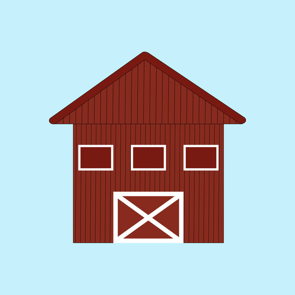 Векторное изображение коричневого сарая. Здания и фермы. простая картинка - Вектор,изображение