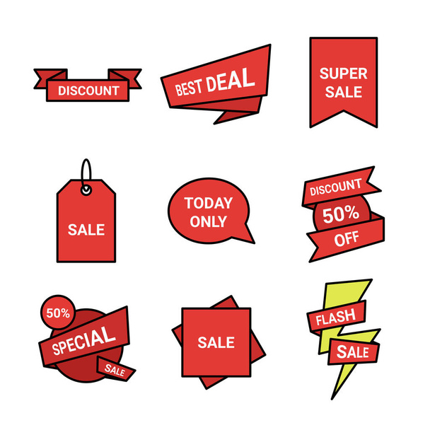 Set of Sale Badge elements for web design. Vector illustration - Vecteur, image