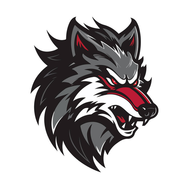 Wolves mascot esport logo character design for wolf gaming and sport. Vector illustration of wolf head. - Вектор,изображение