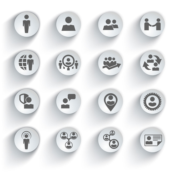 Set of social management  icons - Vector, Image