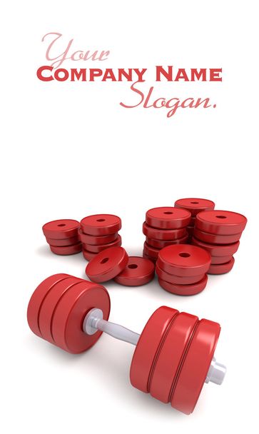 Red dumbbells and heap of weights - Photo, Image