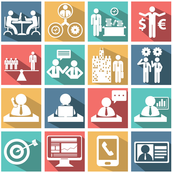 Set of human resources icons - Vector, Image