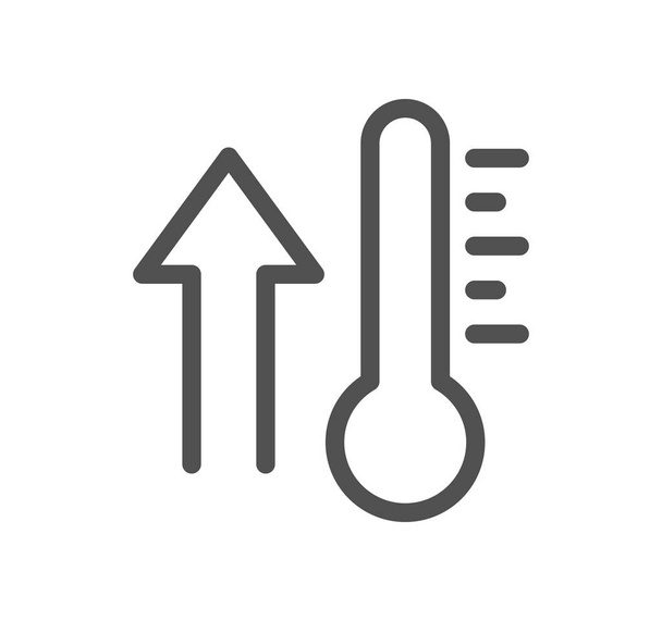 Schema icona e vettore lineare relativi a temperatura e termometro. - Vettoriali, immagini