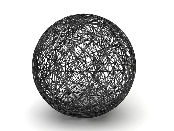 3 d renderização de uma esfera em preto e branco isolado em um fundo estúdio branco - Foto, Imagem