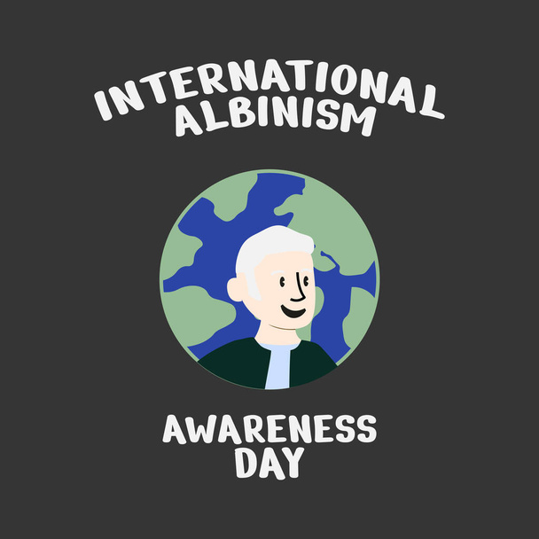 Journée internationale de sensibilisation à l'albinisme carte postale, tempalte des médias sociaux, affiche - Vecteur, image