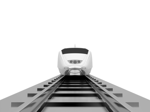современный поезд, 3 d иллюстрация   - Фото, изображение